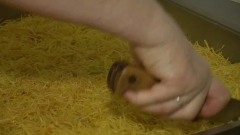 Kadaif pear - Middle Eastern Pastry Stock Footage 90240314