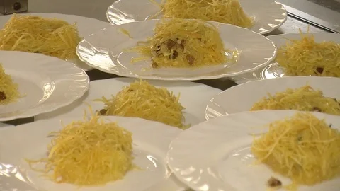 Kadaif pear - Middle Eastern Pastry Stock Footage 90241402