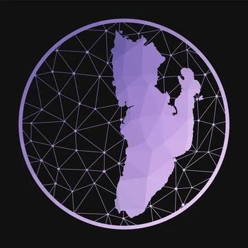 Kadan Kyun icon. Vector polygonal map of the island. Kadan Kyun icon in geo.. 库存插图