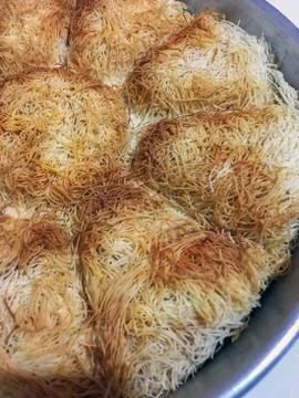 Kadayif dessert background unit isolate Stock Photos