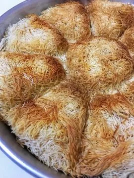 Kadayif dessert background unit isolate Stock Photos