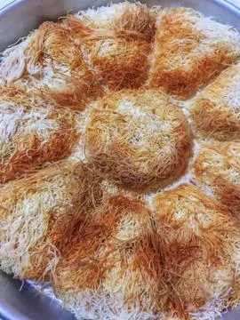 Kadayif dessert background unit isolate Stock Photos