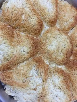 Kadayif dessert background unit isolate Stock Photos