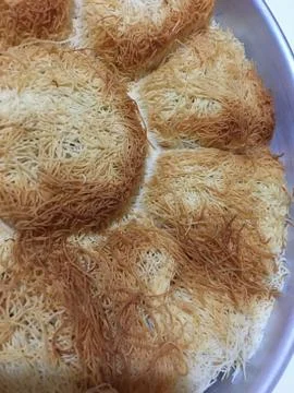 Kadayif dessert background unit isolate Stock Photos