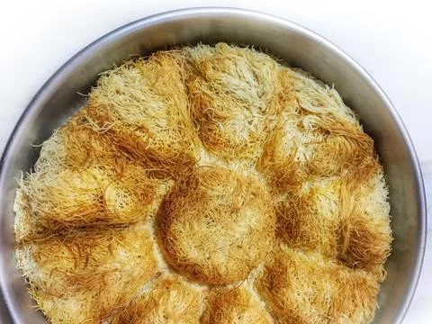 Kadayif dessert background unit isolate Stock Photos