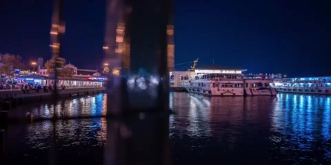 Kadikoy Pier Night Timelapse Video stock 141185553
