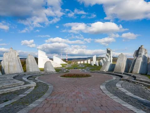 Kadinjaca Memorial Complex in Serbia, in memory of fallen partisans Stock Photos
