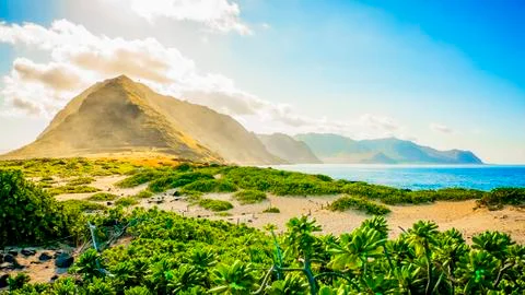 Ka'ena Point sunrise Stock Photos