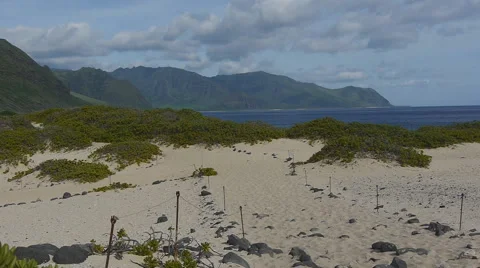 Kaena Point west side oahu view Stock Footage 47576176