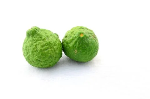 Kaffir lime isolate on white Foto stock