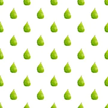 Kaffir lime seamless pattern on white background Stock Illustration
