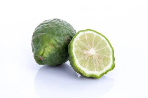 Kaffir lime on white background Stock Photos