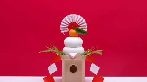 KAGAMI MOCHI 스톡 동영상 342365232