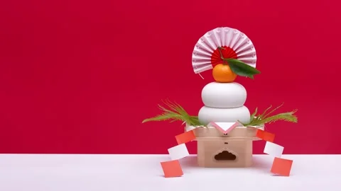 KAGAMI MOCHI 스톡 동영상 344929445