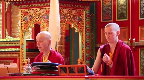 Kagyu Samye Ling Monastery and Tibetan Centre - puja Stock Footage 51844075