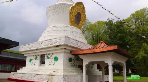 Kagyu Samye Ling Monastery and Tibetan Centre -Stupa Stock Footage 51858839