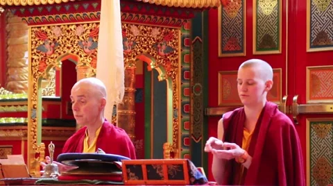 Kagyu Samye Ling Monastery and Tibetan Centre - puja Stock Footage 51860283