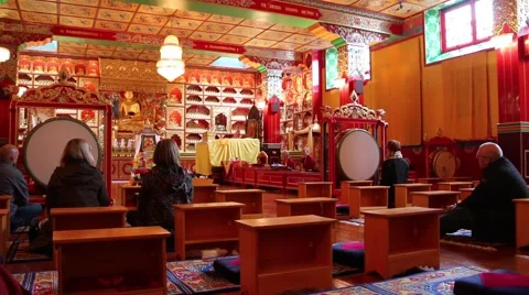 Kagyu Samye Ling Monastery and Tibetan Centre - puja Stock Footage 51860964