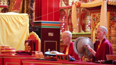 Kagyu Samye Ling Monastery and Tibetan Centre - puja Stock Footage 51862786