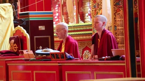 Kagyu Samye Ling Monastery and Tibetan Centre - puja Stock Footage 51864966