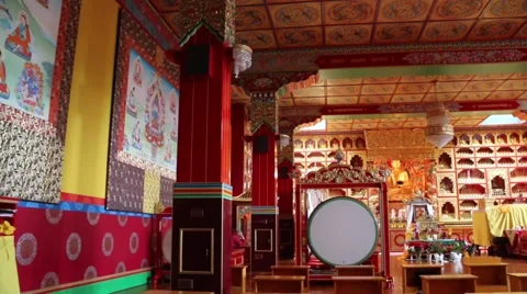 Kagyu Samye Ling Monastery and Tibetan Centre - inside monastery Stock Footage 51868221