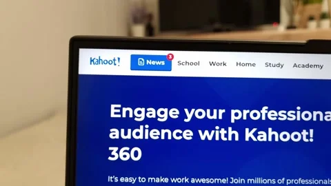 Kahoot website displayed on laptop computer Stock Footage 235858641