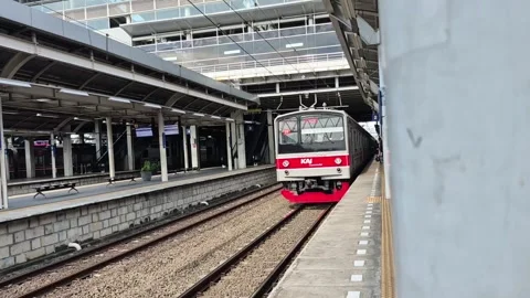 KAI Commuter train arriving Video stock 338222286