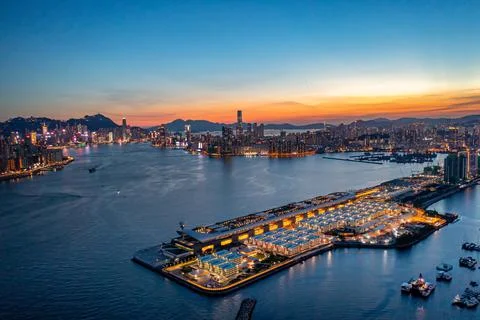 Kai Tak Sunset 库存照片