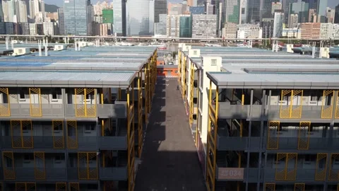 Kai Tak's Covid isolation facility, Hong Kong Video stock 232398461