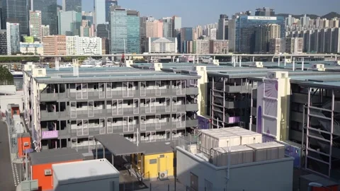 Kai Tak's Covid isolation facility, Hong Kong Stock Footage 232398462