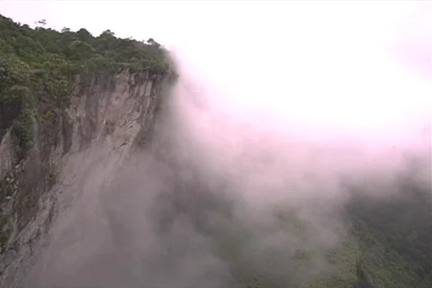 Kaieteur falls from the side Stock Footage 286361