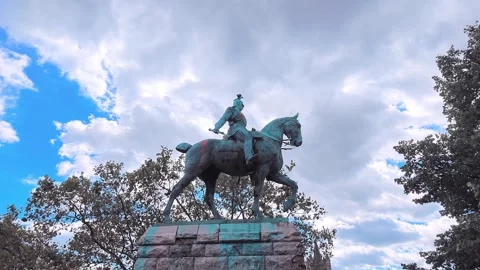 Kaiser Wilhelm II Equestrian Monument in Cologne Stock Footage 345652621