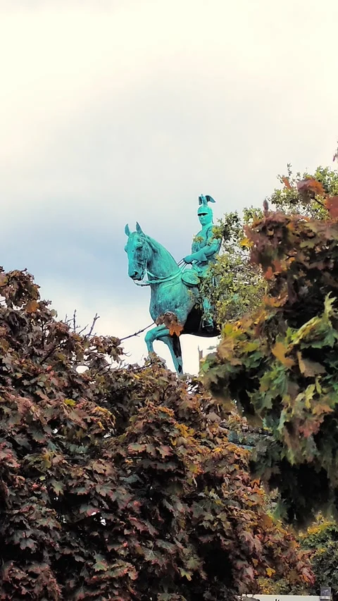 Kaiser Wilhelm II Equestrian Monument in Cologne Stock Footage 345718054