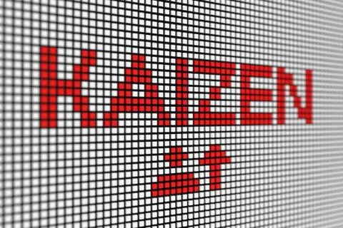 KAIZEN concept scoreboard blurred background 3d illustration Stock Illustration