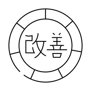 Kaizen manufacturing engineer line icon vector illustration 스톡 일러스트