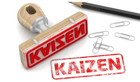 Kaizen. The stamp and an imprint Stock Illustration