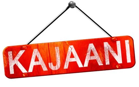 Kajaani, 3D rendering, a red hanging sign Stock Illustration