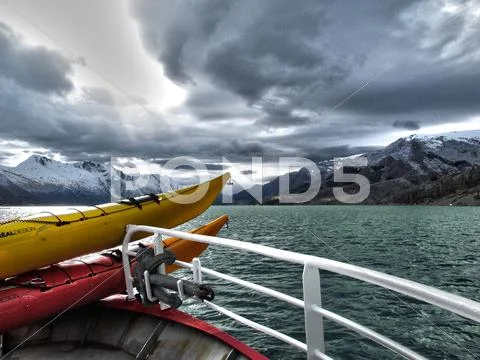Kajack on a Boat, Norway Stock Photos