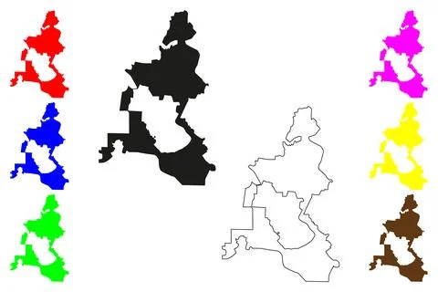 Kajang city (Malaysia) map vector illustration, scribble sketch Bandar Kajang 스톡 일러스트