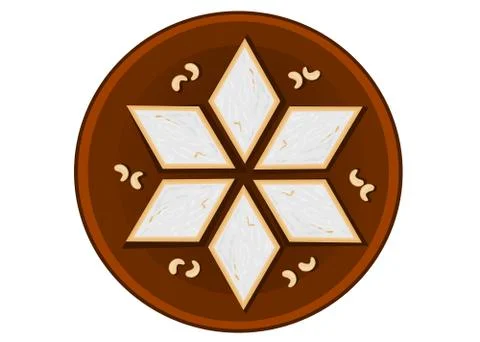 Kaju katli indian Sweets Vector Stock Illustration