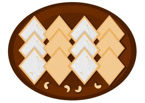Kaju katli indian Sweets Vector Stock Illustration