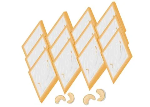 Kaju katli indian Sweets Vector Stock Illustration