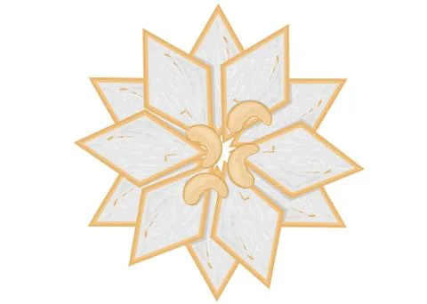 Kaju katli indian Sweets Vector Stock Illustration