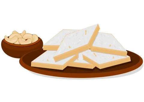 Kaju katli indian Sweets Vector Stock Illustration