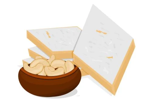 Kaju katli indian Sweets Vector Stock Illustration