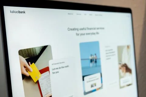 Kakaobank digital banking website display 写真素材