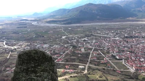 Kalabaka panoramic view from Meteora Video stock 273011685