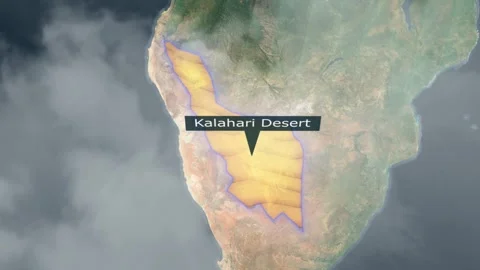 Kalahari Desert Map - Clouds Effect Video stock 267237940