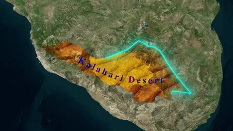 Kalahari Desert Map Video stock 245338054