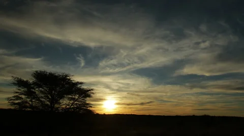Kalahari_Whispy_Sunset Stock Footage 36611125